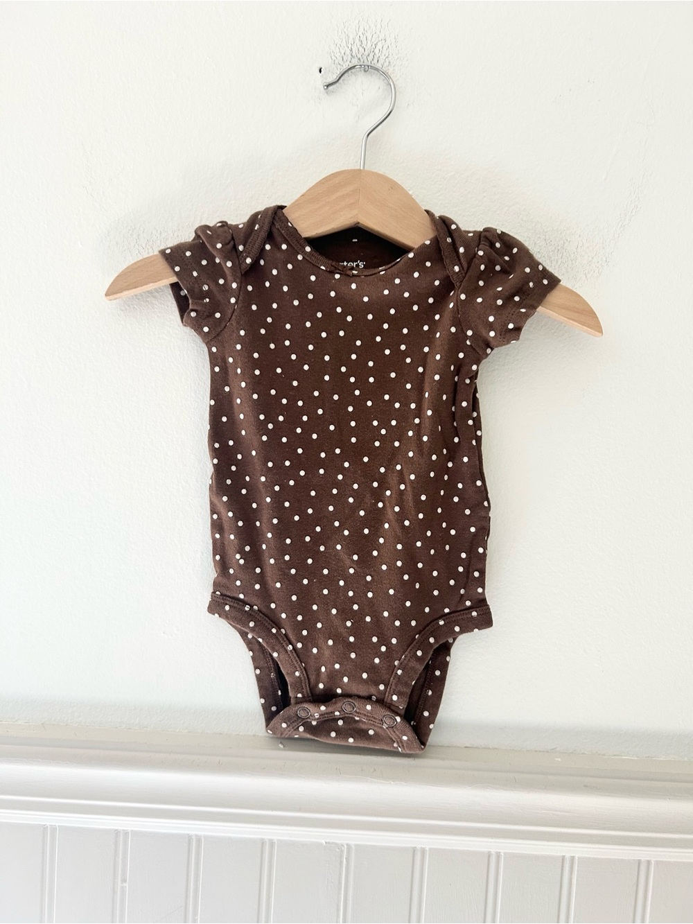 Carter's 3 Months Brown Polka Dot Baby Bodysuit
